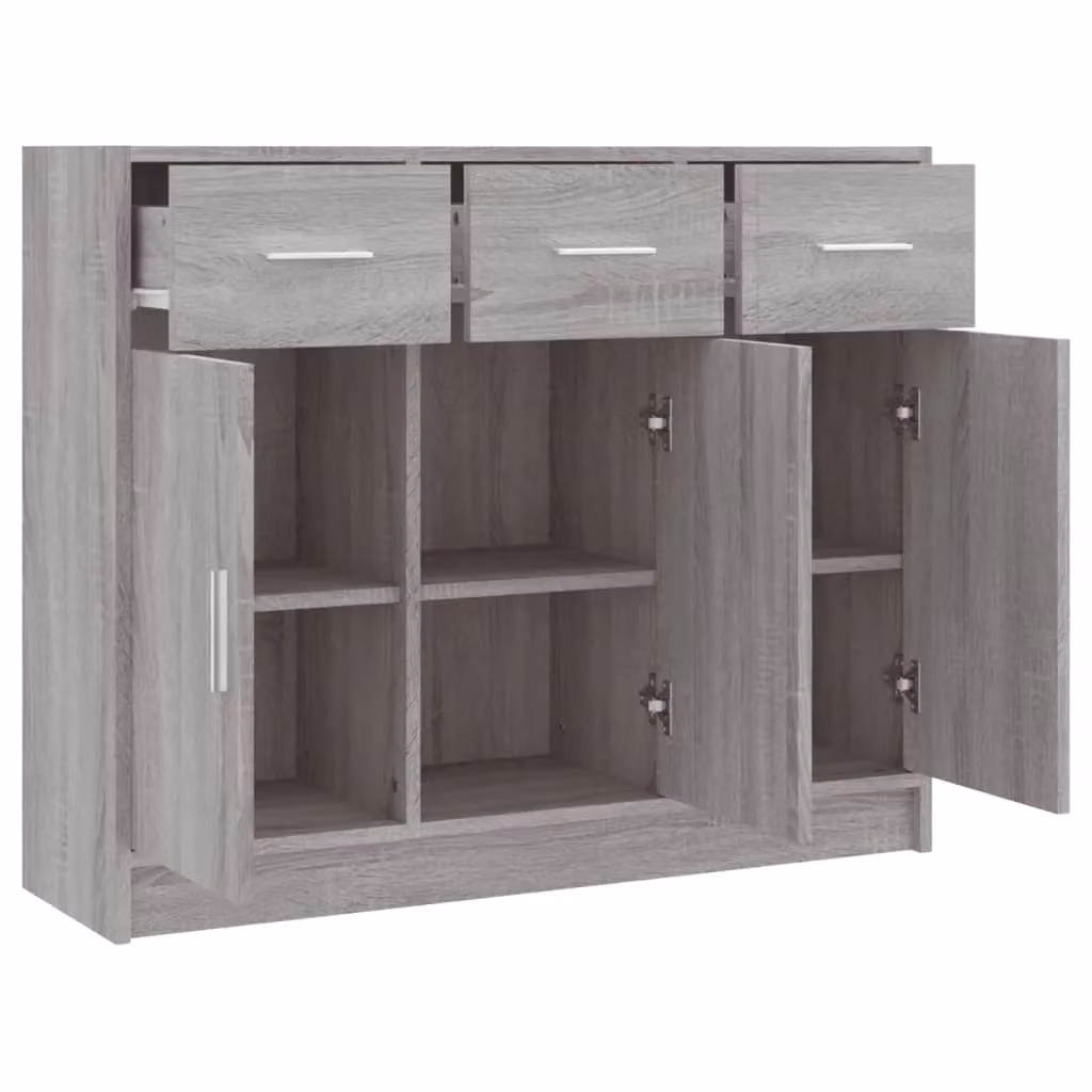 Berkfield Home Sonoma Grey Sideboard in Engineered Wood, W/D/H: 91 x 28 x 75 cm – 3