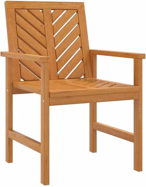 Berkfield Home Beautiful Set of 4 Rustic Acacia Wood Garden Dining Chairs in Brown