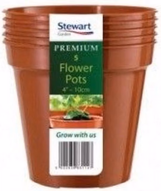 Stewart Plastic Planter Pot in Brown and Orange