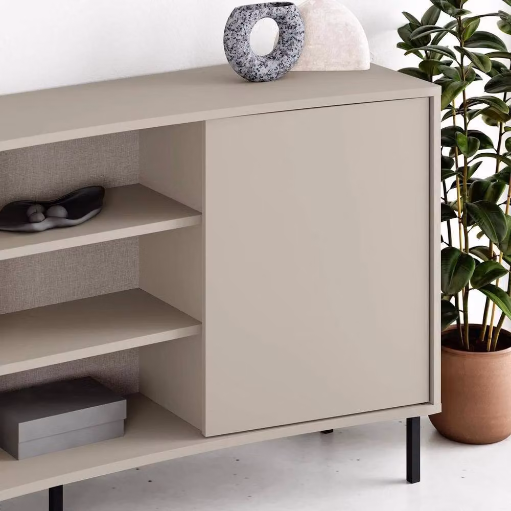 SPETLEK 2 Door Sandstone Sideboard in Beige with Curved Design – 2