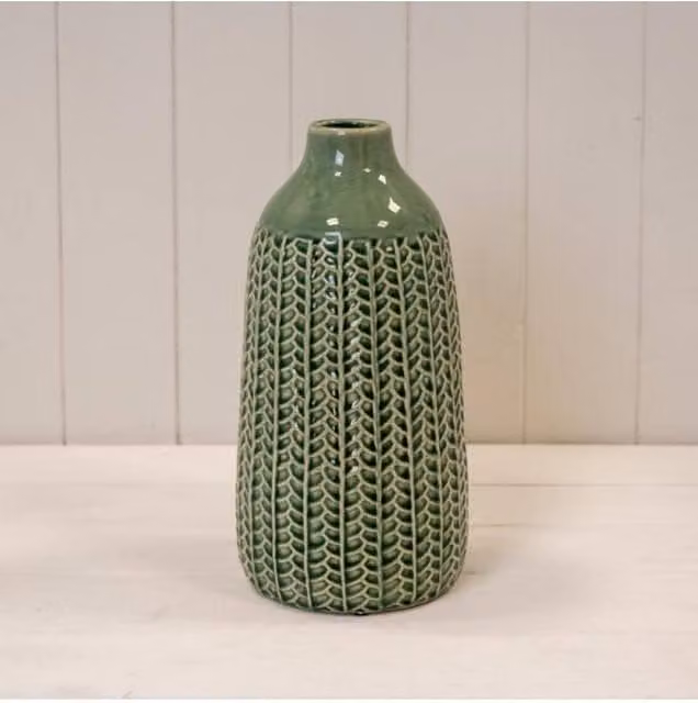 KDMD Classic Green Ceramic Tabletop Vase