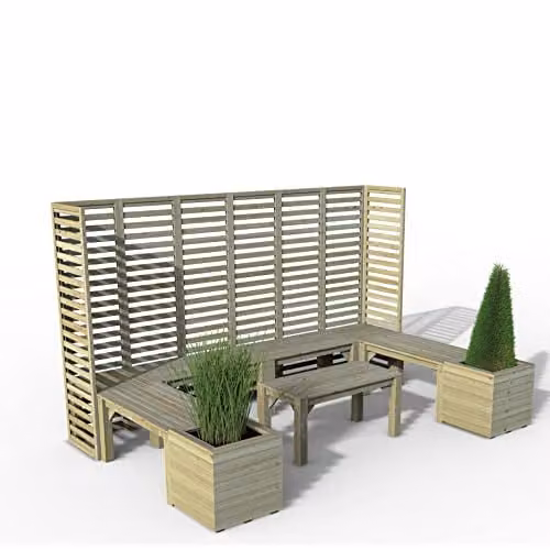 Forest Garden Modern Modular Garden Seating in Brown Wood – 1