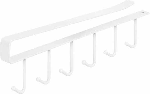 Livingandhome Wall-Mounted Metal Under Cabinet Cup Hanger Rack, White