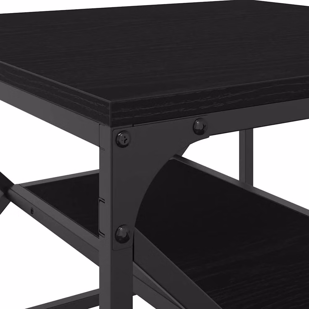 Berkfield Home Black Oak Coffee Table with Shelf, W/D/H: 51 x 50 x 40 cm – 5