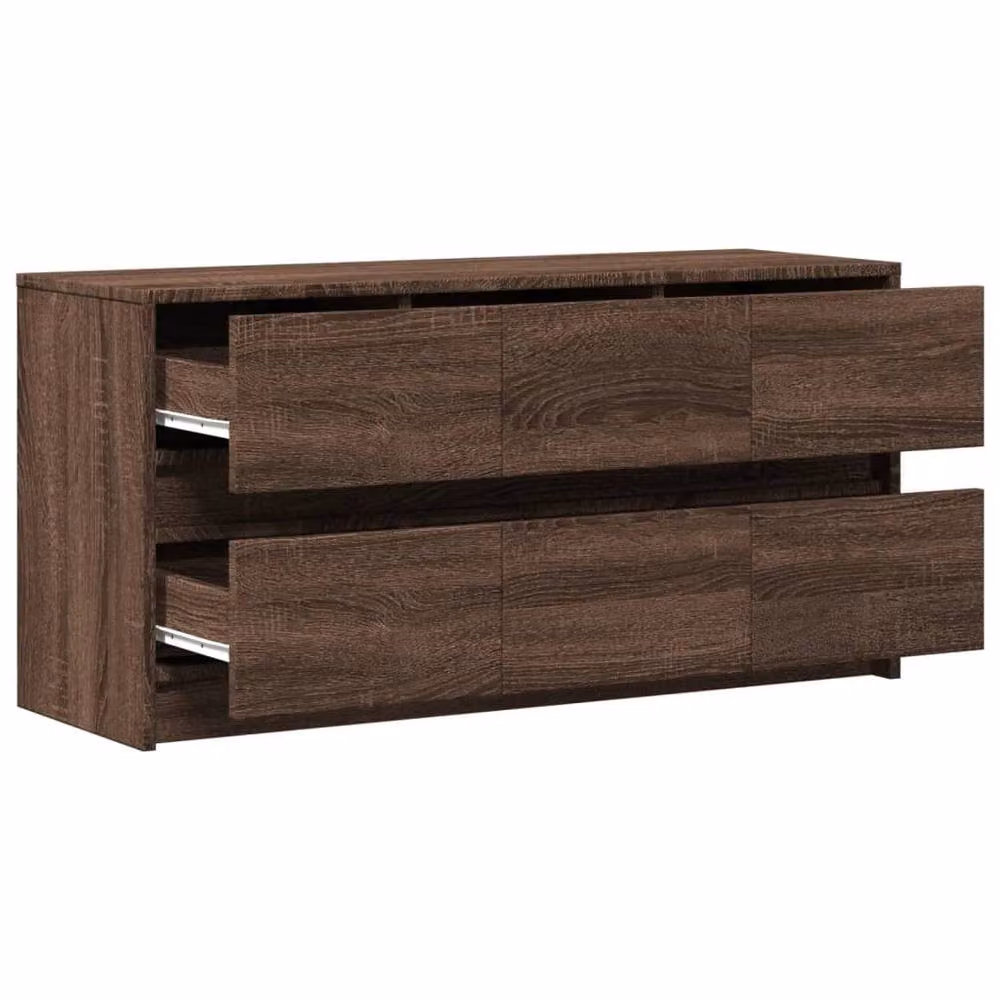 Berkfield Home Modern TV Cabinet with Integrated LED Lighting in Brown Oak, W/D/H: 100 x 34 x 50 cm – 4