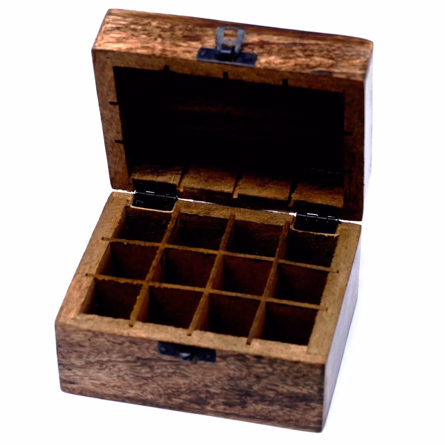 KDMD Mango Aromatherapy Box in Brown, Solid Wood, Holds 12 – 1