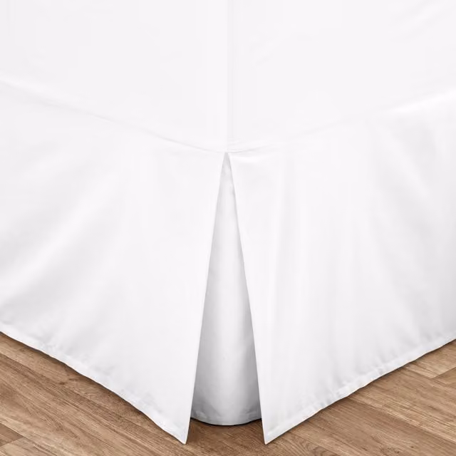 Catherine Lansfield White Easy-Iron Percale Cotton Valance Fitted Bed Sheet