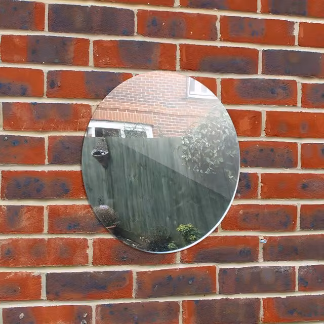 Primrose Round Wall Mounted Non Shatter Acrylic Circle Mirror in Silver