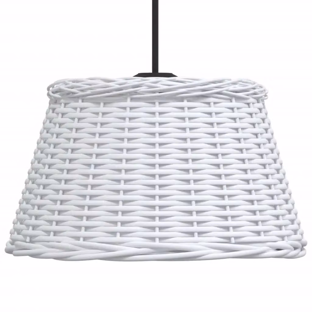 Berkfield Home White Wicker Cone Ceiling Lamp Shade, W/D/H: 50 x 50 x 30 cm – 2
