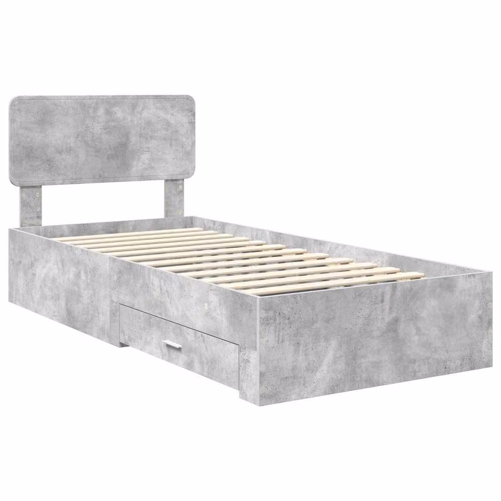 Berkfield Home Bed Frame with Drawers in Grey Engineered Wood – 2
