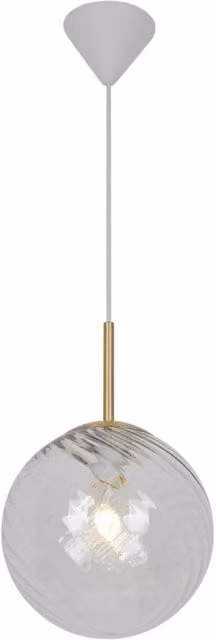 Nordlux Chisell Pendant Light in Gold and Brass with Transparent Glass, Diameter: 25 cm