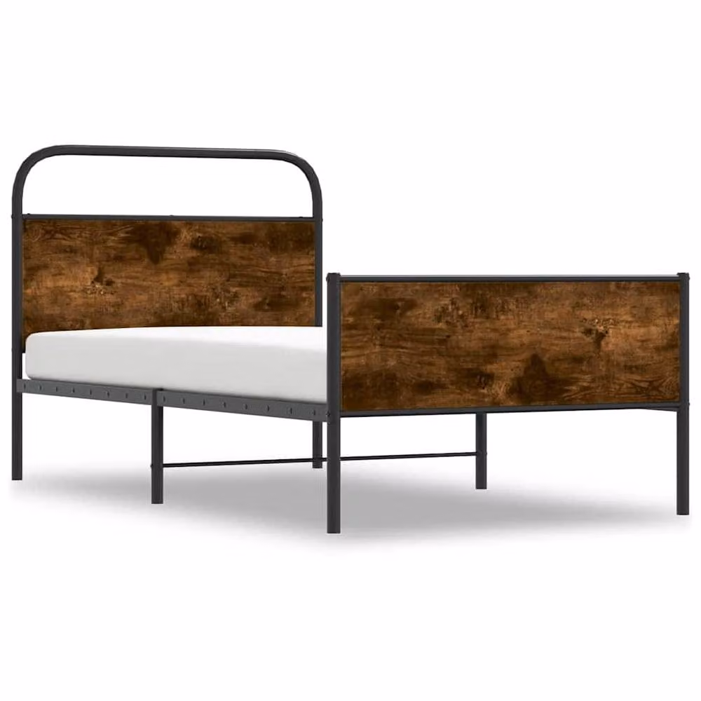 Berkfield Home Bed Frame in Sonoma Oak and Brown, W/D/H: 100 x 190 cm – 2