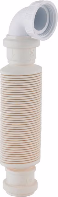 Balterley Space Saving White Plastic Bathroom Waste Trap for Furniture Basins W/D/H: 5.4 x 25.2 x 5.4 cm