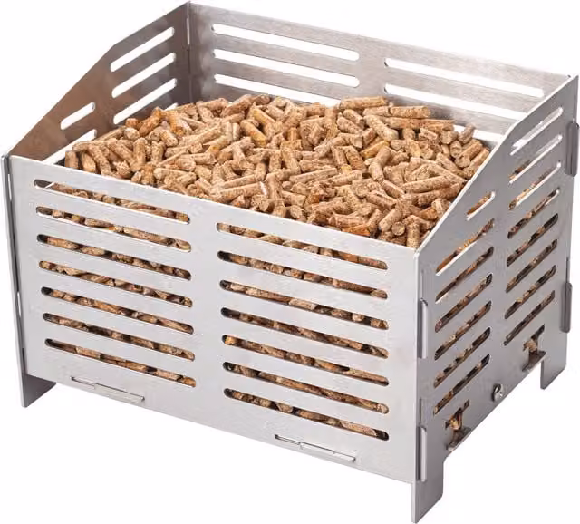 Valiant Silver Pellet Burner Fire Basket for Fire Pits, Chimeneas and Outdoor Heaters