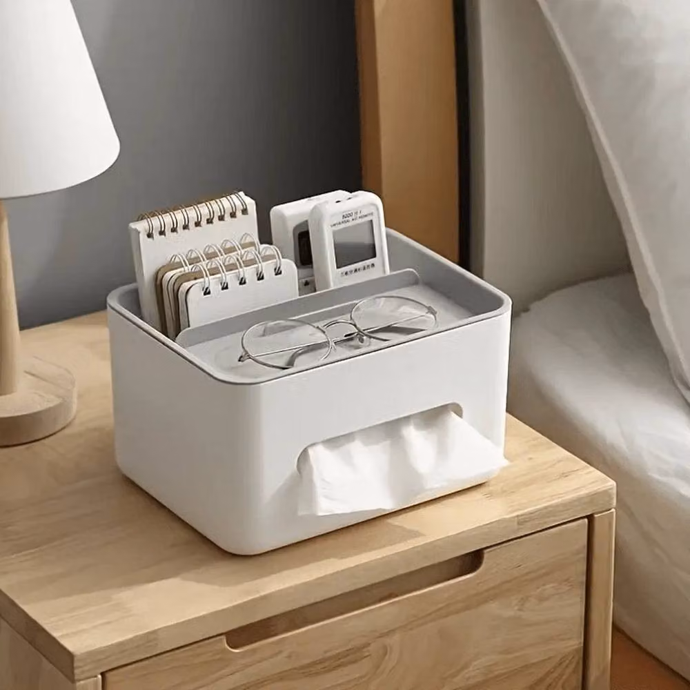 KORVIXA White Plastic Wet Wipes Dispenser Tissue Box – 3