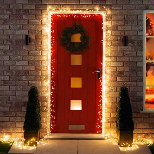 The Christmas Workshop Micro LED Cluster String Lights with Timer, Warm White, 480 Lights, Copper – 3