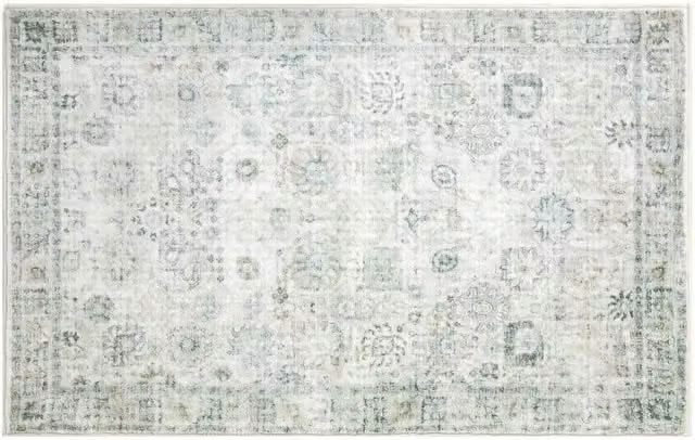 VOGREX Green Non-Slip Washable Vintage Large Area Rug, W: 160 cm, L: 230 cm