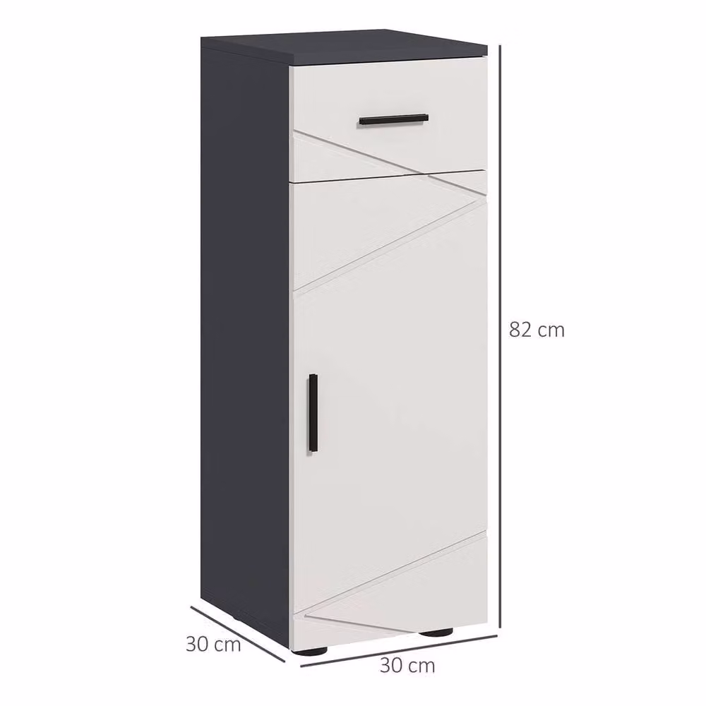 Kelvenix Modern Free Standing Grey Bathroom Storage Cabinet with Hinged Doors and Internal Shelves – 2