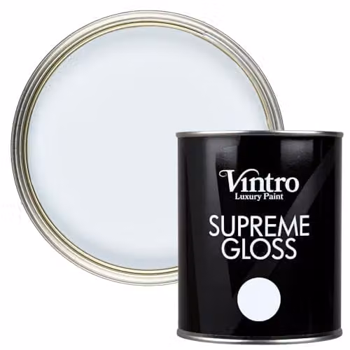 Vintro High Gloss Water Based Interior and Exterior Paint for Walls, Wood and Trim, Beau Blue, 1 l