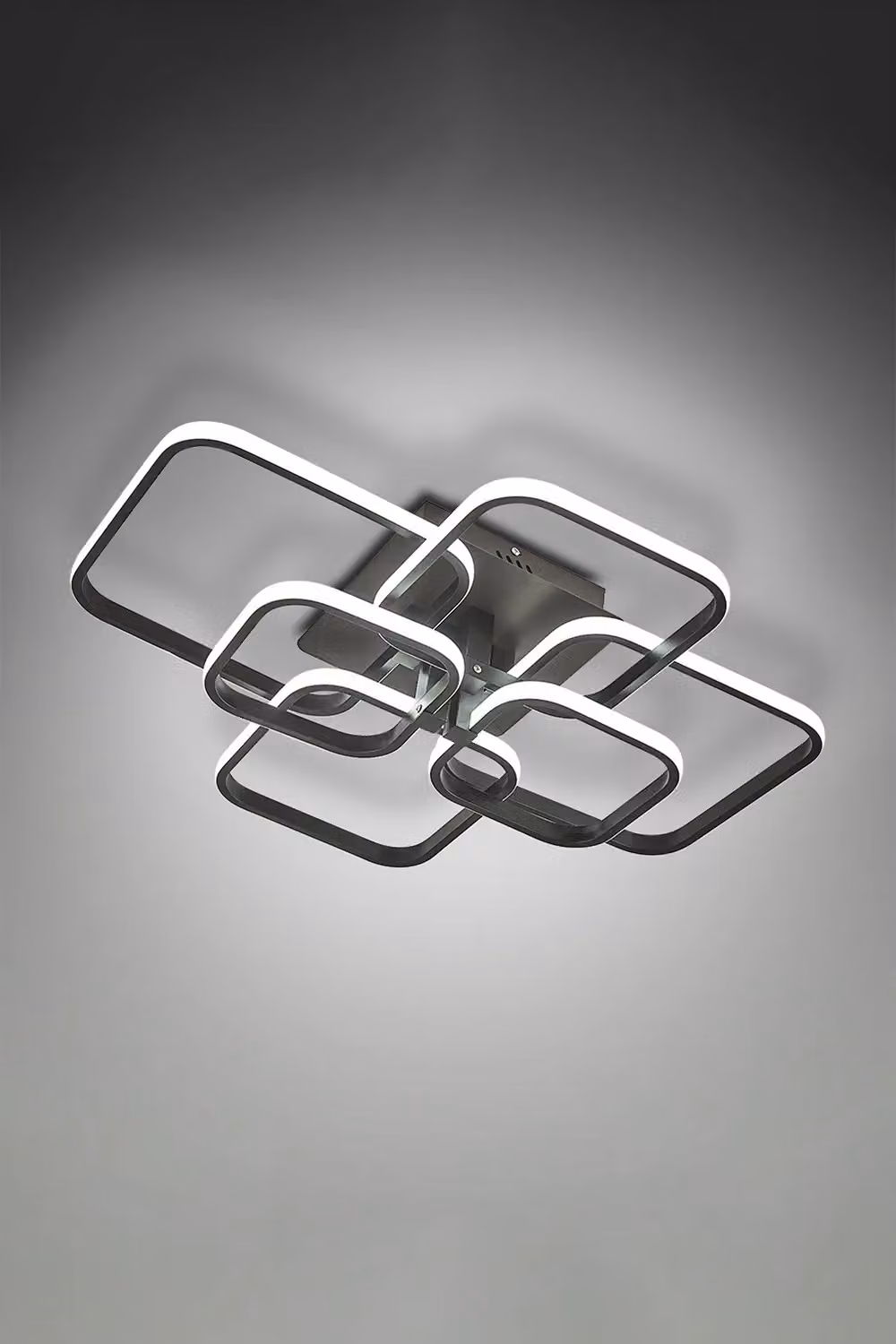 Living and Home Creative Geometric Interlocking Ring LED Flush Mount Ceiling Light in Black – 2