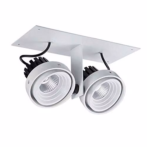 Netlighting Modern Technical LED Recessed Ceiling Light in White or Black, 4000K Cool White, 1770lm