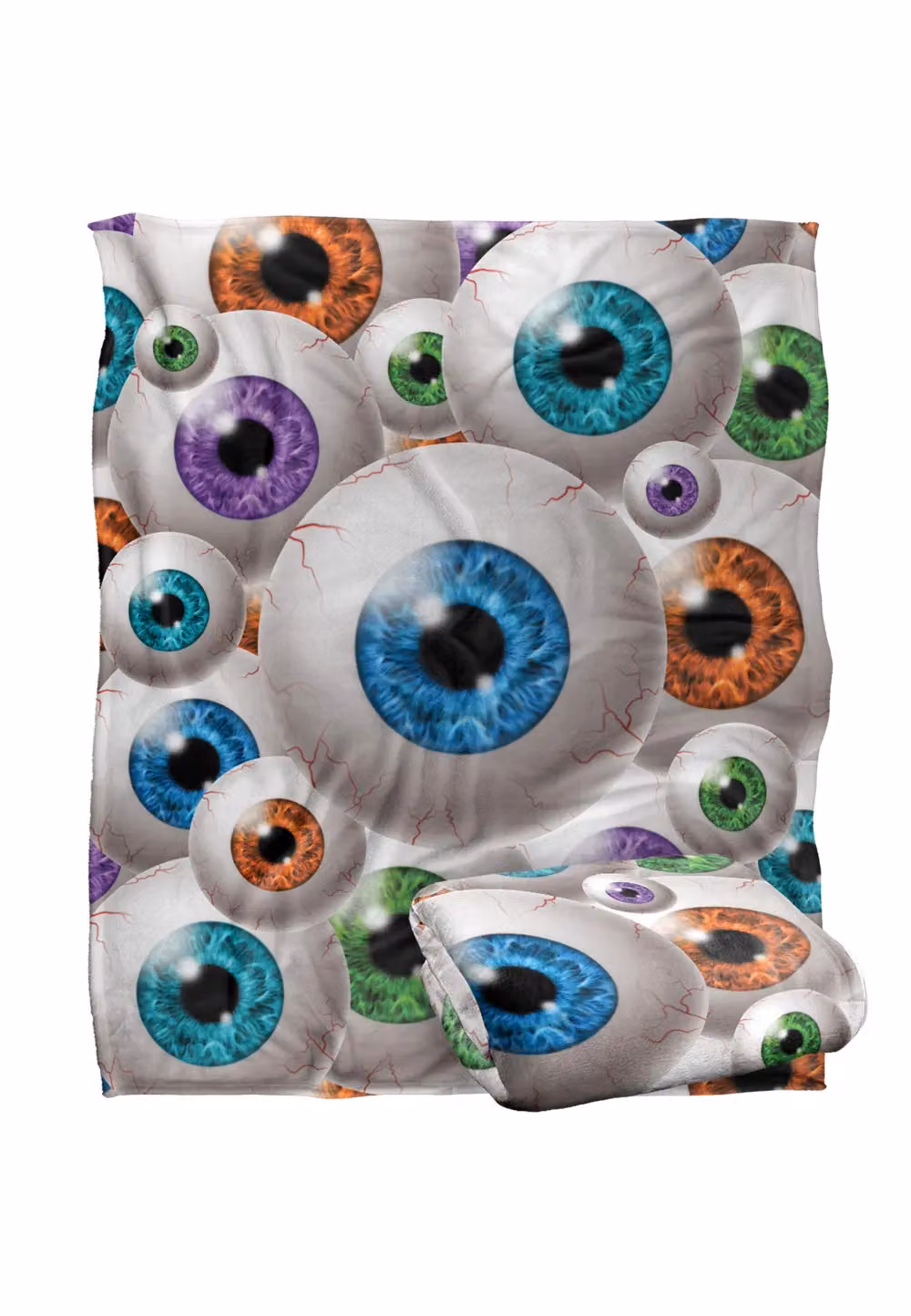 JQ Licensing James Piazza Eyeball Pattern Super Soft Fleece Throw Blanket, White, W/D/H: 152 x 127 cm – 2