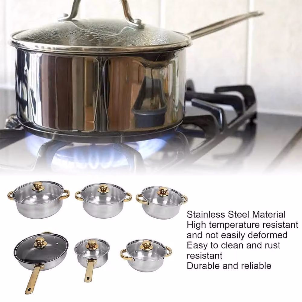 SPETLEK 20-Piece Non-Stick Stainless Steel Cookware Set with Silicone Details in Metallic Silver and Black – 4
