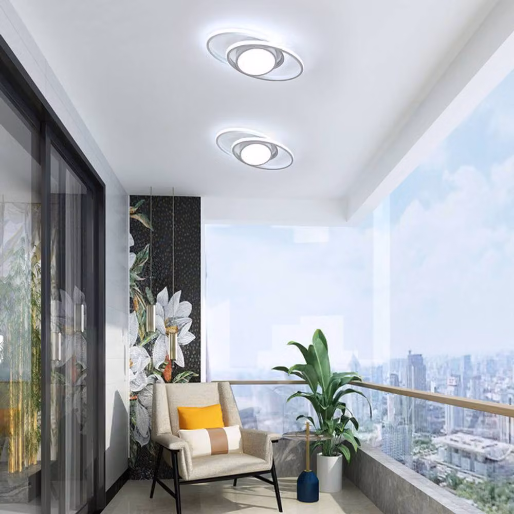 COMELY 39W Modern LED Dual-Ring Ceiling Light in White with Cool White Light – 2