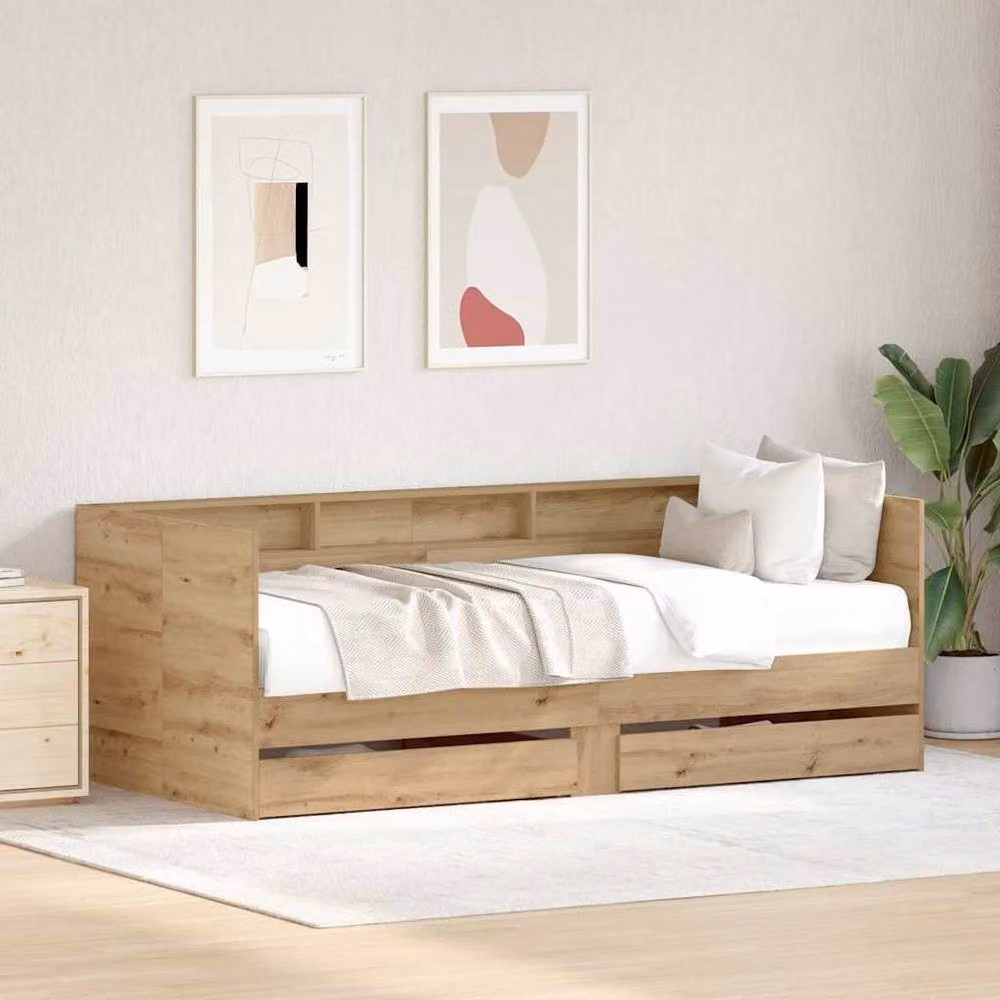 Berkfield Home Artisan Oak Daybed in Brown, W/D/H: 100 x 200 cm – 2