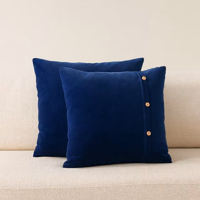 Artisan Furniture Quinn Square Velvet Cushion Set of 2 in Blue