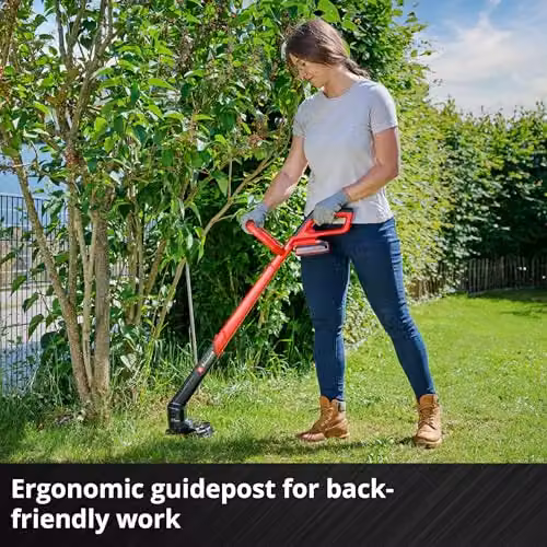 Einhell Power X-Change Cordless Lawn Trimmer in Red with 24cm Cutting Width – 5