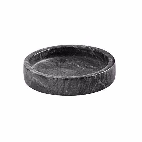 Argon Tableware Marble Wine Bottle Coaster in Black and Grey, Diameter: 10 cm – 1