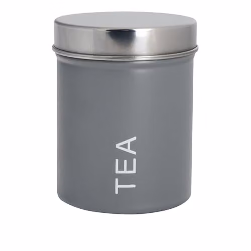 Harbour Housewares Metal Tea Storage Canister with Airtight Lid, Grey – 1