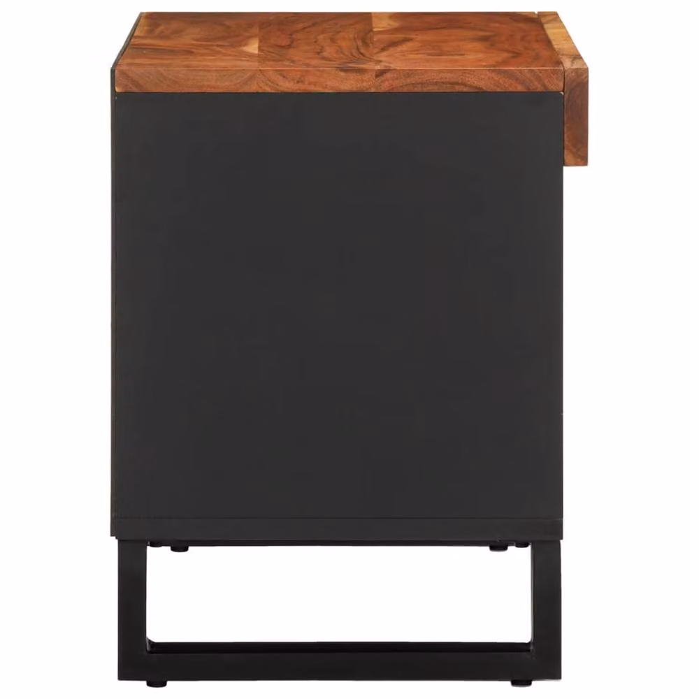 Berkfield Home Industrial TV Cabinet in Brown Solid Acacia Wood and Metal, W: 85 cm, D: 33 cm, H: 43.5 cm – 4