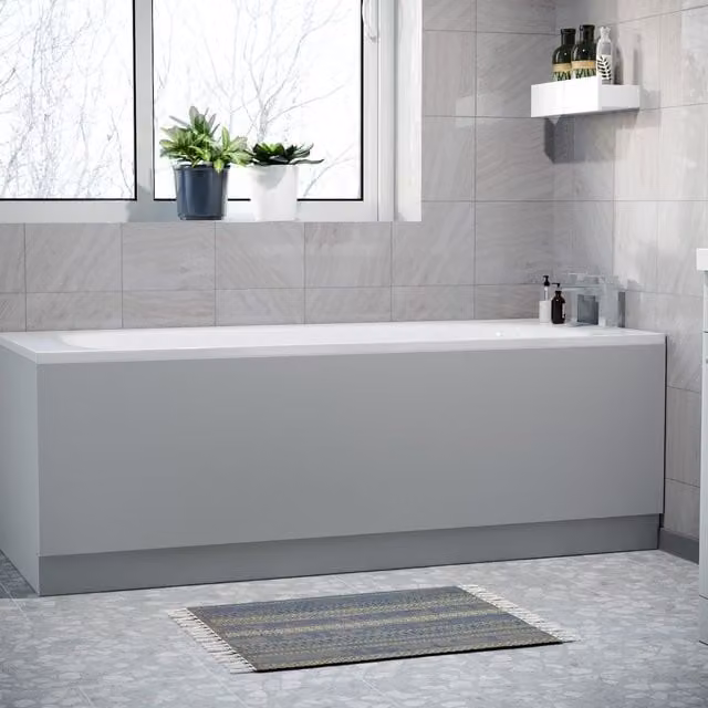 Nes Home Matt Grey Waterproof Durable PVC Bath Panel, 170 cm Width, 1.5 cm Thick – 1