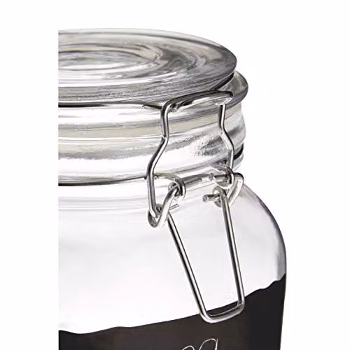 Premier Housewares Small Glass Storage Jar with Clip Lid, Transparent, W/D/H: 12 x 12 x 11 cm – 2