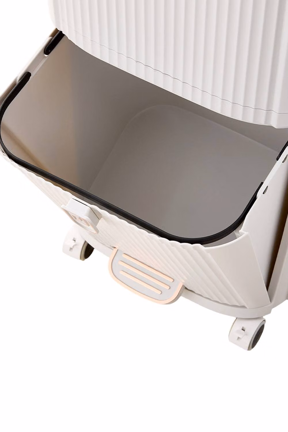 Living and Home 2-Layer Rolling Rubbish Bin with 2 Removable Inner Buckets in White – 5