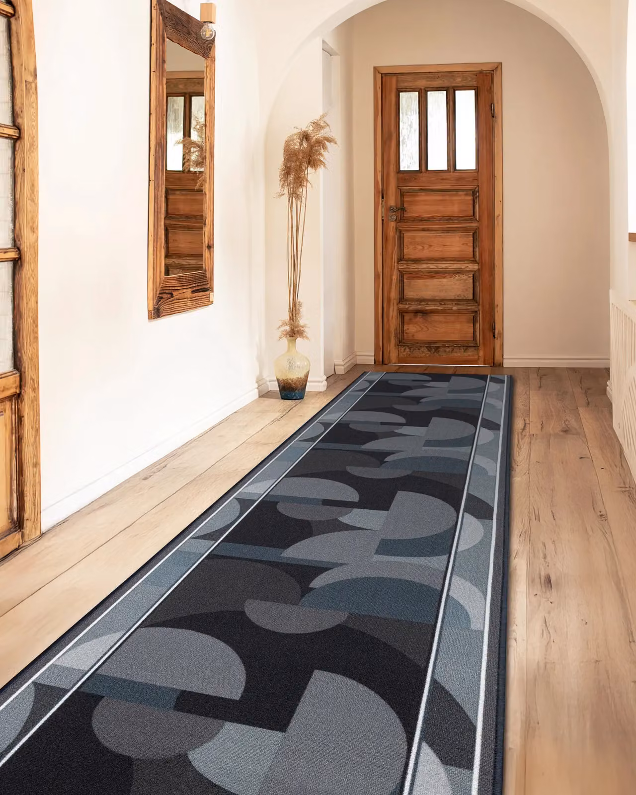 RugsX Malis Anti-Slip Grey Runner, W: 67 cm x L: 260 cm – 3
