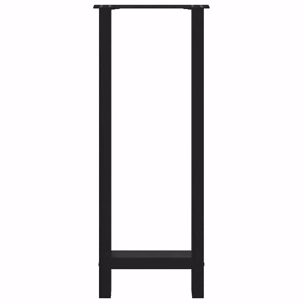 Berkfield Home Modern Black Matt Steel Coffee Table Legs, Height Adjustable, 2 Pieces, H: 50 x (100-101) cm – 3