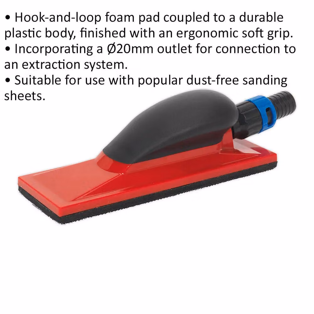 Loops Dust Free Sanding Block Red Hook and Loop Foam Pad W: 70 mm, L: 198 mm – 2