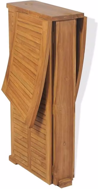 Berkfield Home Durable Folding Bar Table in Brown Solid Teak Wood, W/D/H: 155 x 53 x 105 cm – 1