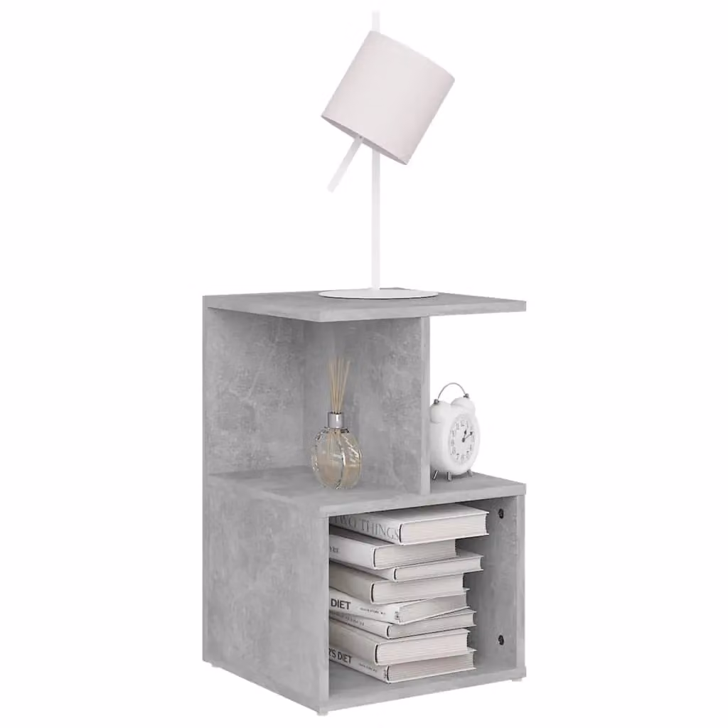 Berkfield Home Bedside Cabinet in Concrete Grey, W/D/H: 35 x 35 x 55 cm – 3
