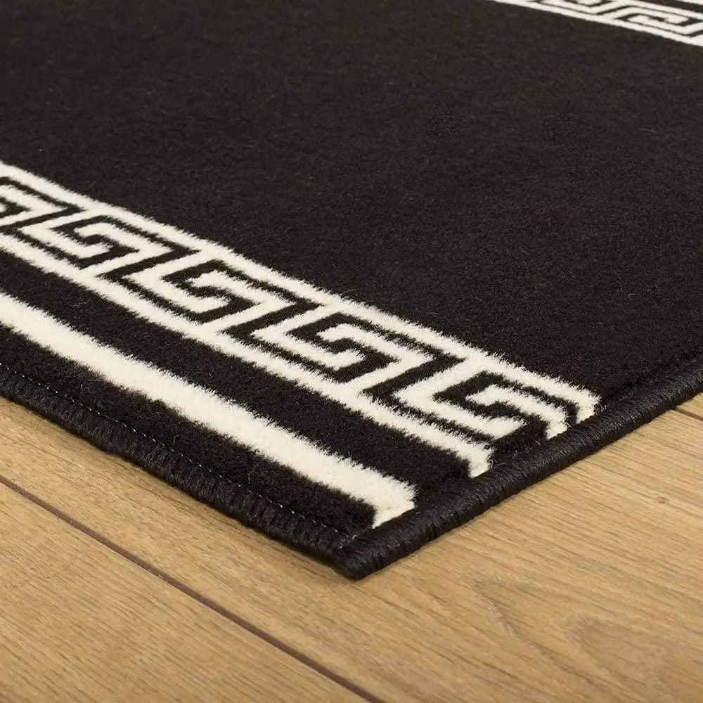 runrug Key Black Hallway Runner Rug, Stain-Resistant and Antistatic, W: 60 cm, L: 420 cm – 6