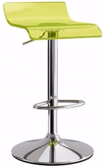 netfurniture Tina Height Adjustable Acrylic Bar Stool in Light Green