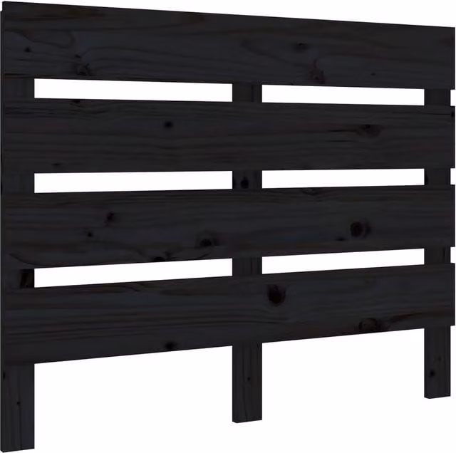 Berkfield Home Black Rustic Solid Pine Wood Headboard W/D/H: 100 x 3 x 80 cm