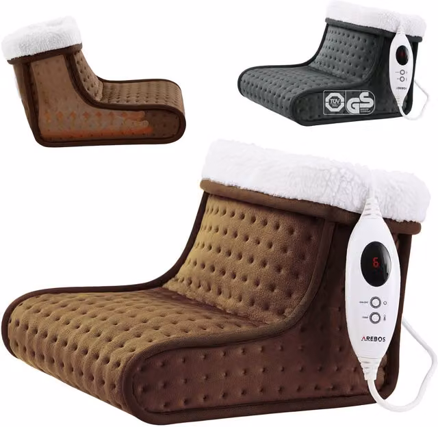 AREBOS Electric Foot Warmer in Brown