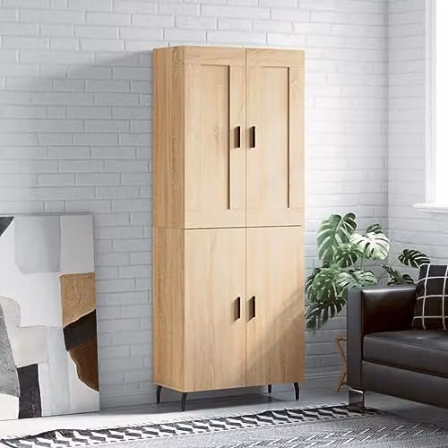 vidaXL Sonoma Oak Highboard and Sideboard Storage Cabinet in Brown – 2