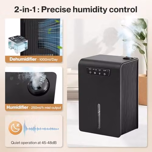 Spector 2-in-1 Dehumidifier and Humidifier, 3.2L, Black – 5