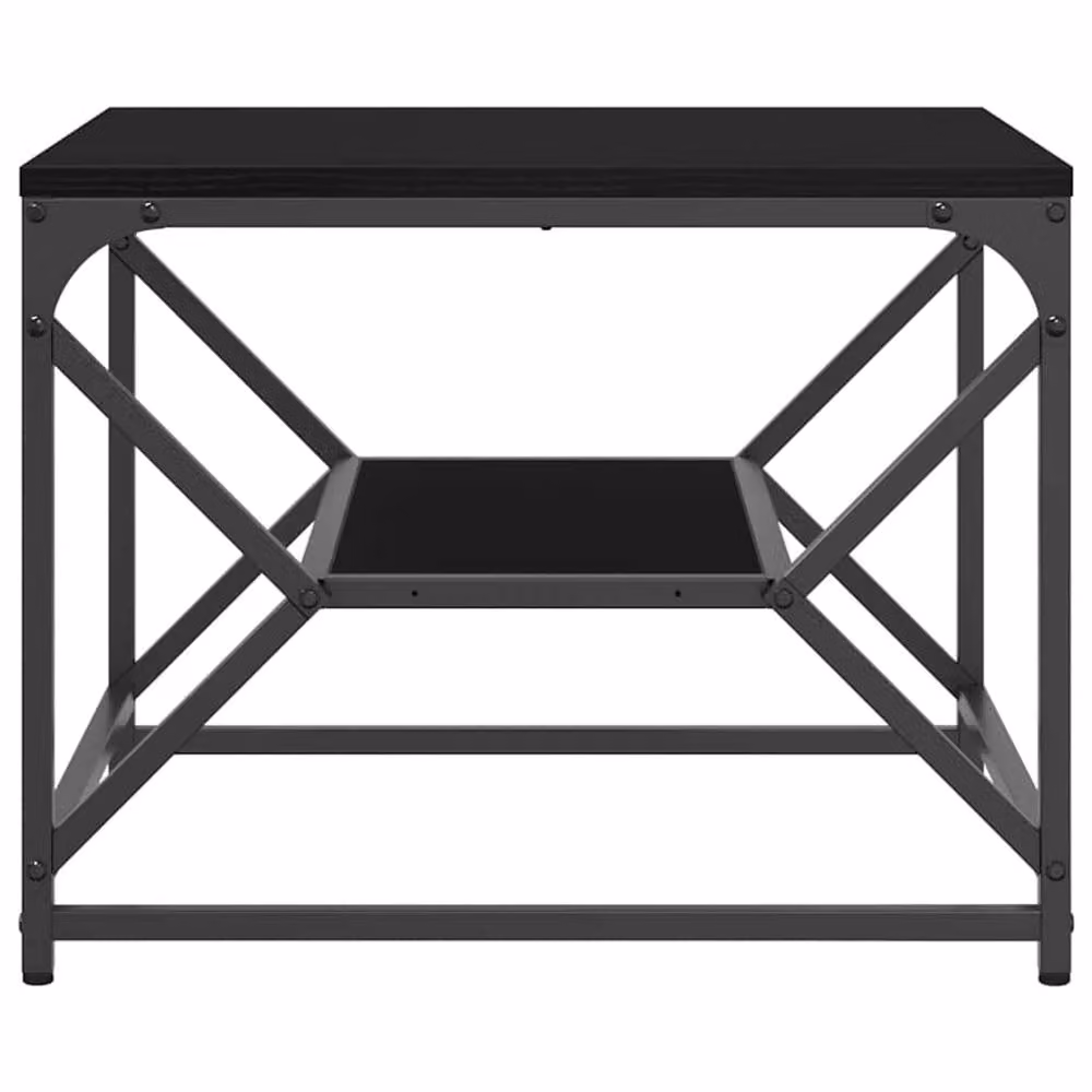 Berkfield Home Black Oak Coffee Table with Shelf, W/D/H: 51 x 50 x 40 cm – 4