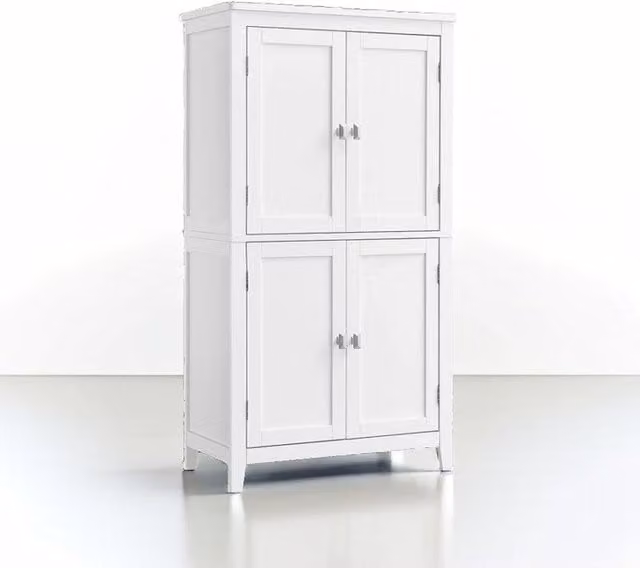 Modcraft 4 Door Freestanding Display Cabinet in White Matt MDF